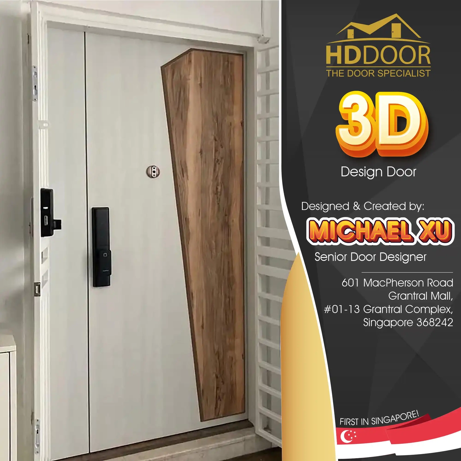 3D Design Laminate Main Door – H3D-105