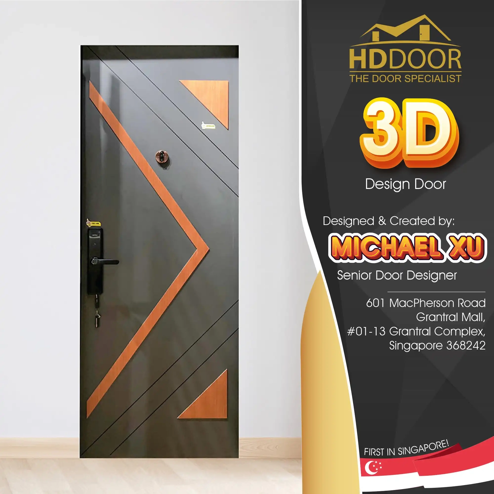 3D Design Laminate Main Door – H3D-109
