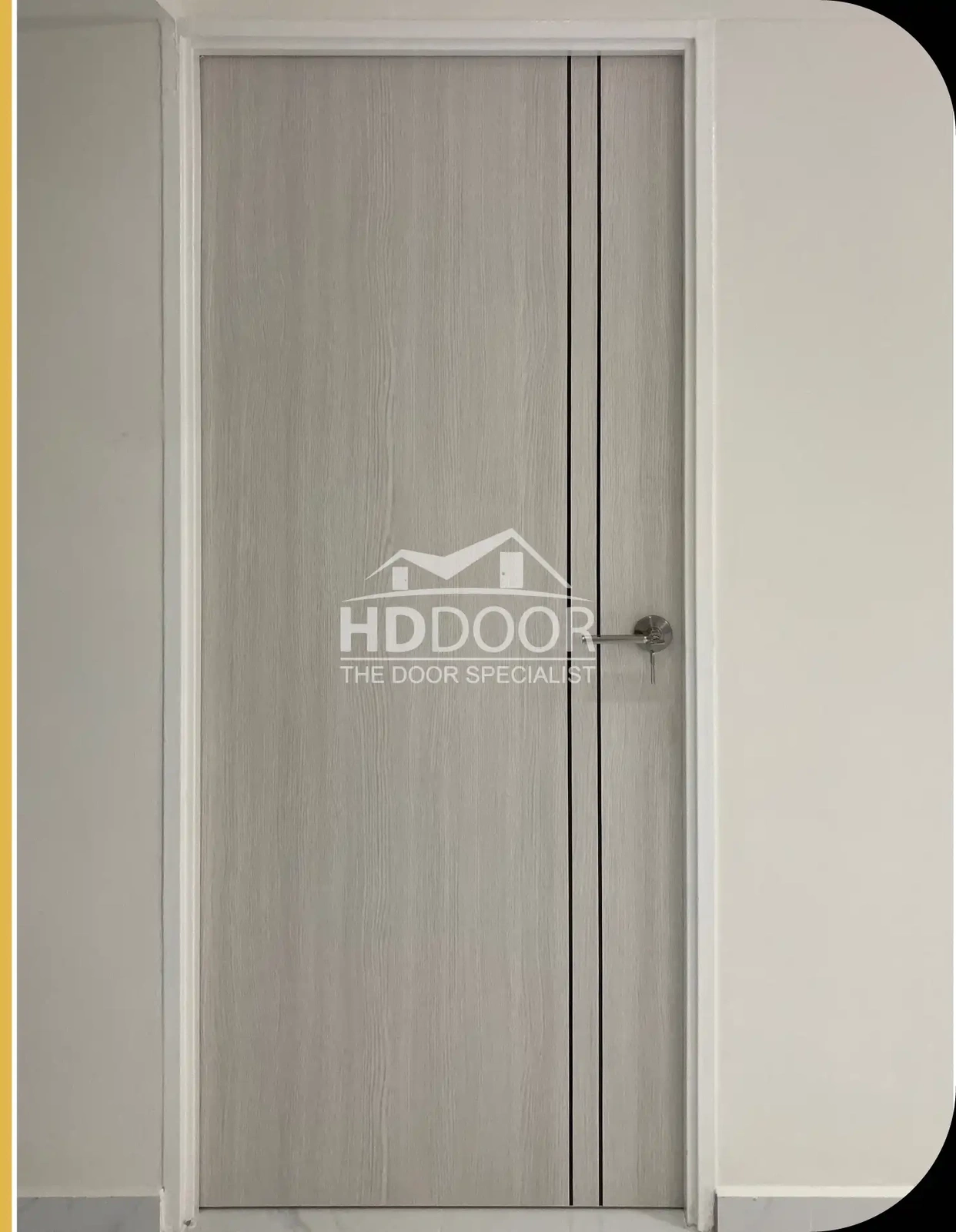 Laminate Bedroom Door with Stainless Steel Line 03