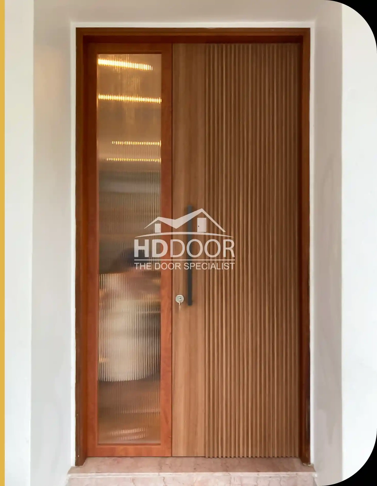 Fluted Glass Condo Laminate Main Door