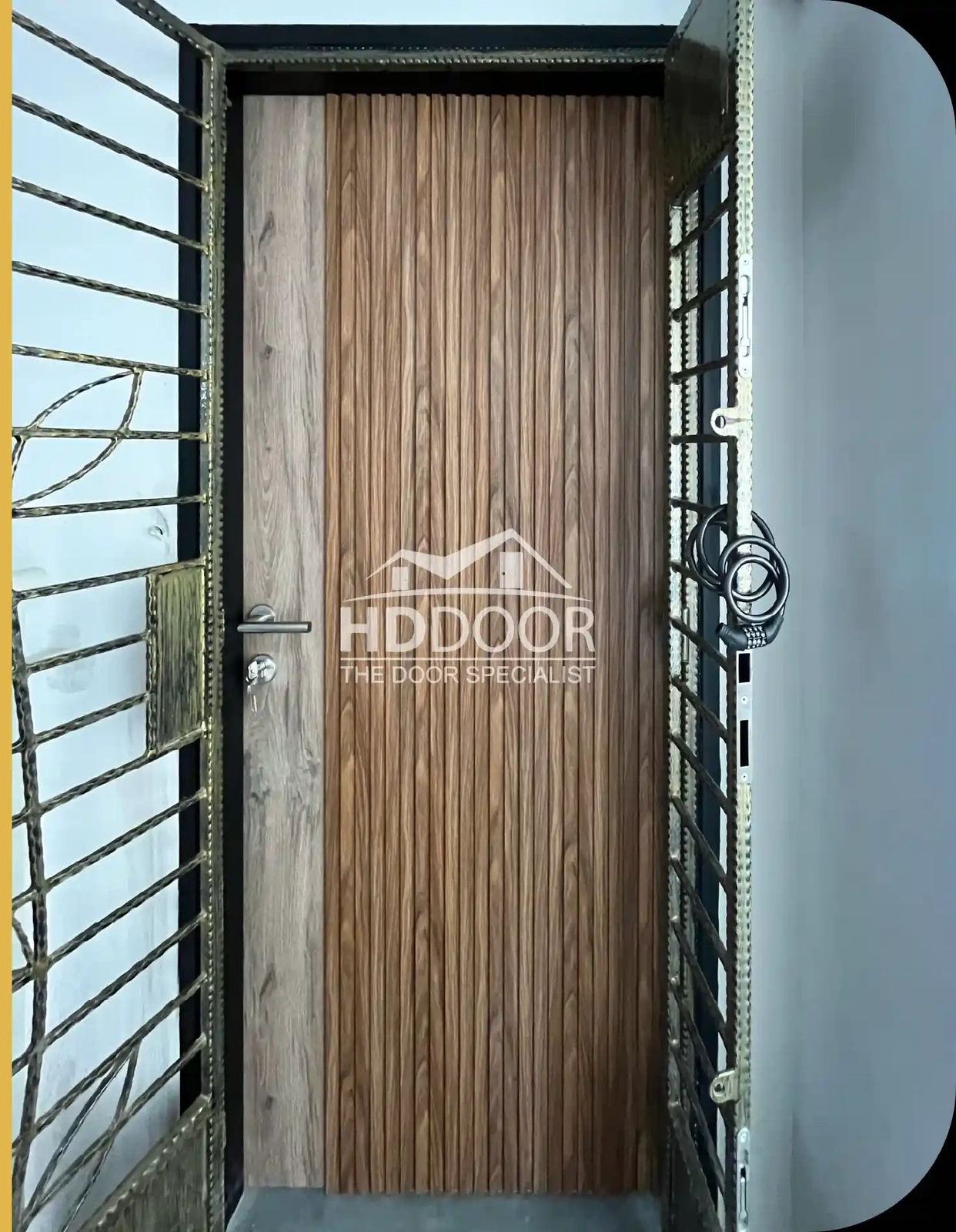 Fluted Wooden Main door