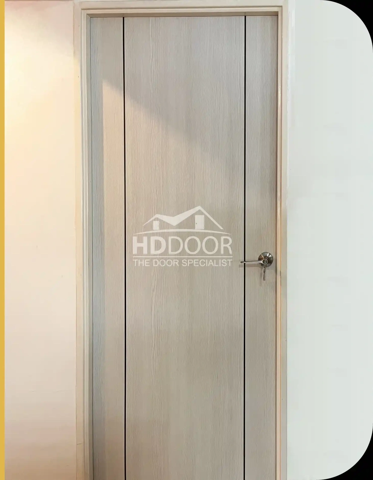 Laminate Bedroom Door with Stainless Steel Line 05