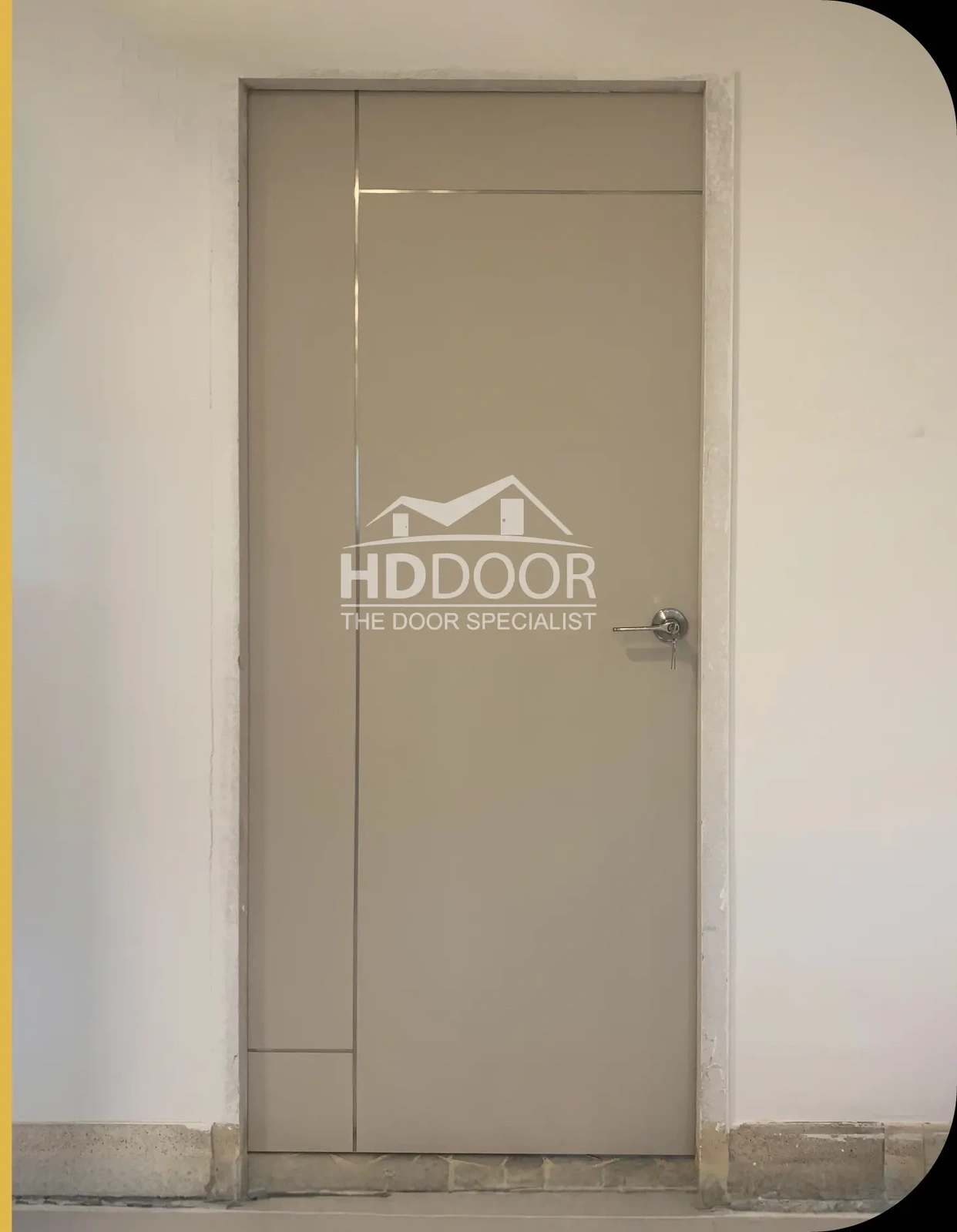 Laminate Bedroom Door with Stainless Steel Line 08