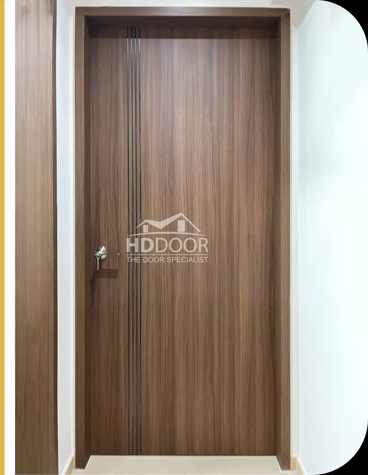 Laminate Bedroom Door with Stainless Steel Line 07