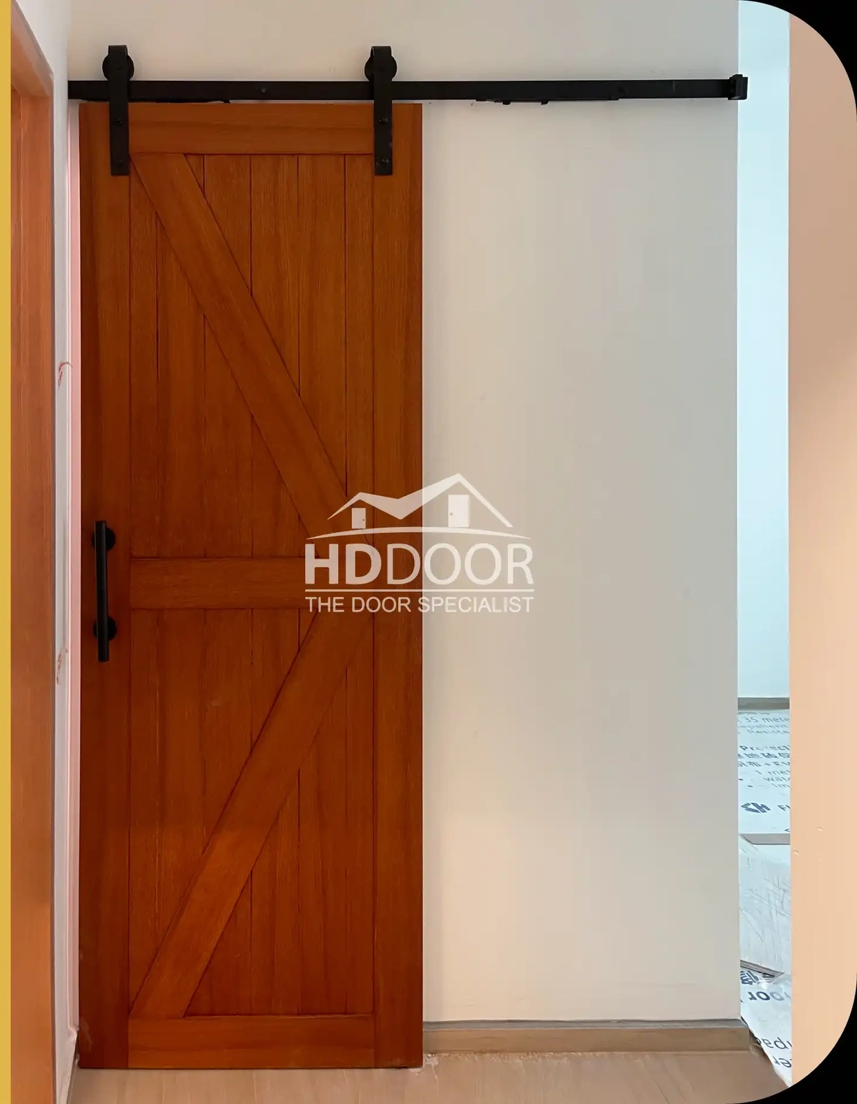 Laminate Barn Door with Sliding Roller Track