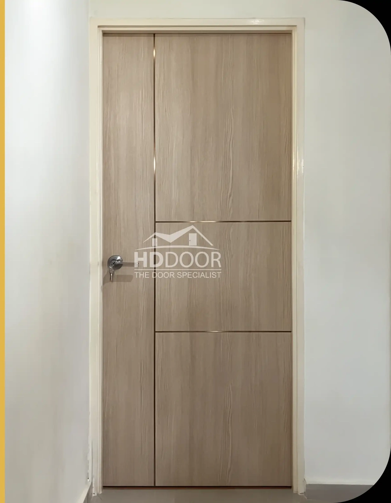 Laminate Bedroom Door with Stainless Steel Line 06